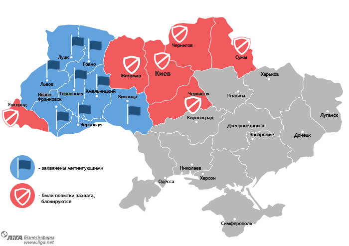 Процент занятых территорий украины